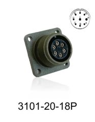 3101-20-18P 3101 Serisi 9 Pinli 12 Amper Askeri Tip Konnektör -Erkek