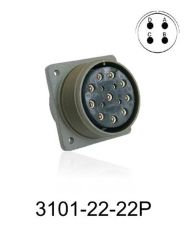 3101-22-22P 3101 Serisi 4 Pinli 12 Amper Askeri Tip Konnektör -Erkek