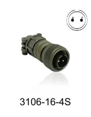 3106-16S-4S 3106 Serisi 2 Pinli 8 Amper Askeri Tip Konnektör -Dişi
