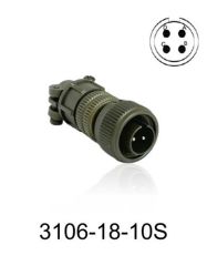 3106-18-10S 3106 Serisi 4 Pinli 10 Amper Askeri Tip Konnektör -Dişi