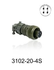 3102-20-4S 3102 Serisi 4 Pinli 12 Amper Askeri Tip Konnektör -Dişi