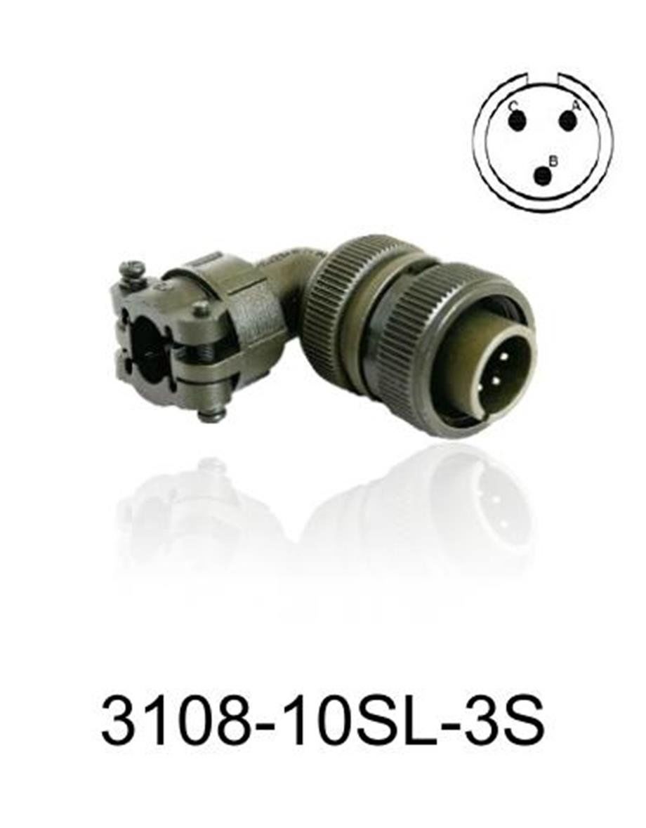 3108-10SL-3S 3108 Serisi 3 Pinli 4 Amper Askeri Tip Konnektör -Dişi
