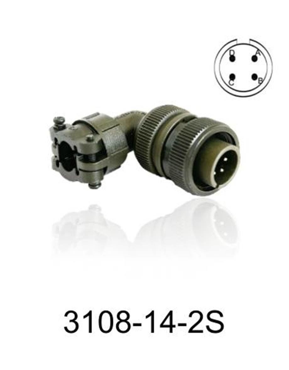 3108-14S-2S 3108 Serisi 4 Pinli 6 Amper Askeri Tip Konnektör -Dişi