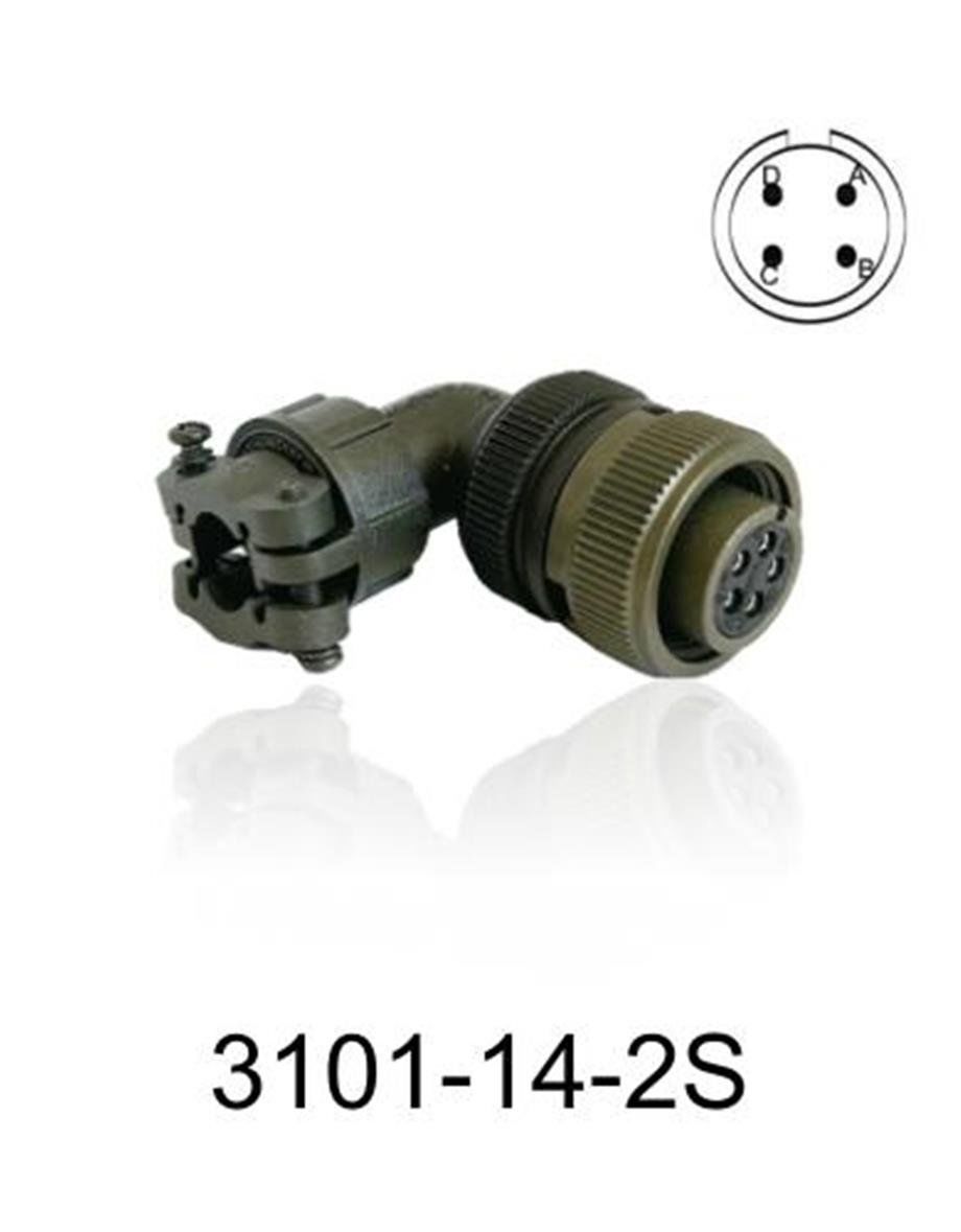 3101-14S-2S 3101 Serisi 4 Pinli 6 Amper Askeri Tip Konnektör -Dişi