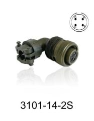 3101-14S-2S 3101 Serisi 4 Pinli 6 Amper Askeri Tip Konnektör -Dişi