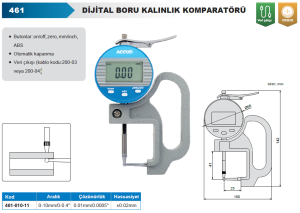 Dijital Boru Kalınlık Komparatörü 0-10mm 461 Serisi