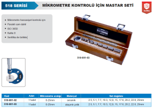 Mikrometre Kontrol Seti 0-25mm