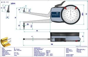 H250 Mekanik İç Çap Kanal Komparatörü 50-70 mm