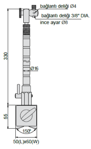 Mafsallı Manyetik Stand 330mm