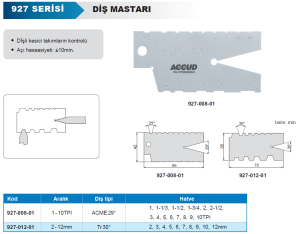 Diş Mastarı 927 Serisi