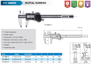 Dijital Kumpas 111 Serisi - Yüksek Hassasiyet