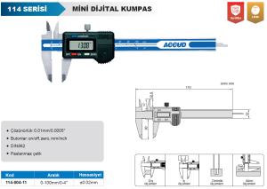 Mini Dijital Kumpas 0-100mm 114 Serisi