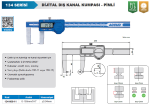 Dijital Dış Çap Kanal Kumpası-Pimli 134 Serisi