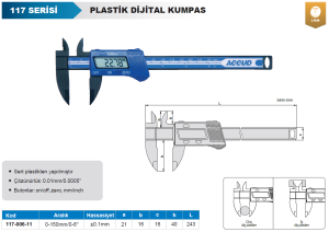 Plastik Dijital Kumpas 150mm