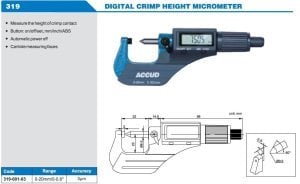 Kenar Yüksekliği Mikrometresi 319 Serisi