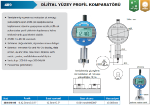 Dijital Yüzey Profil Komparatörü 489 Serisi 1