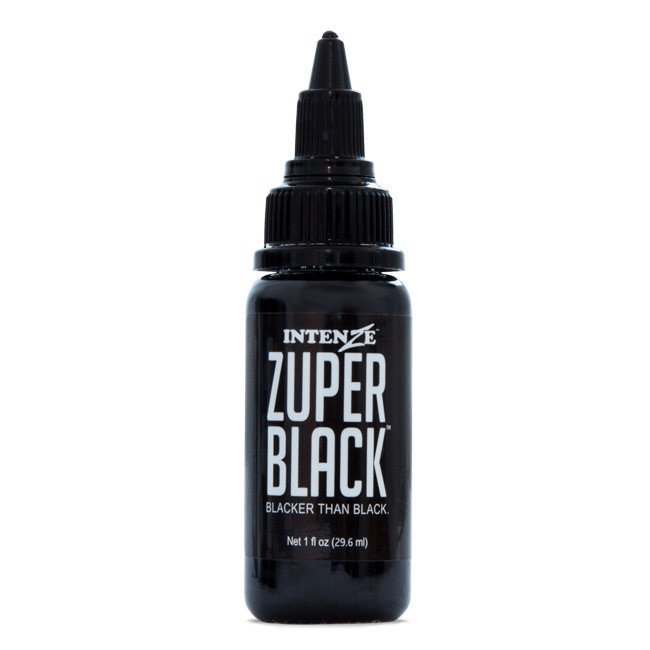 Intenze Zuper Black 1 oz 30 ml Siyah Dövme Boyası