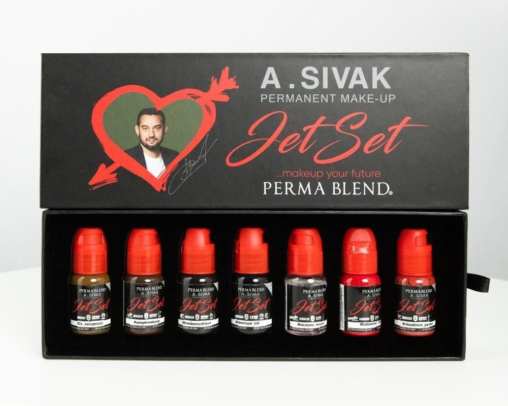 Perma Blend Sivak Set Kaş, Dudak, Eyeliner, Dipliner Kalıcı Makyaj Boyası Seti 1/2 oz 15 ml Permablend