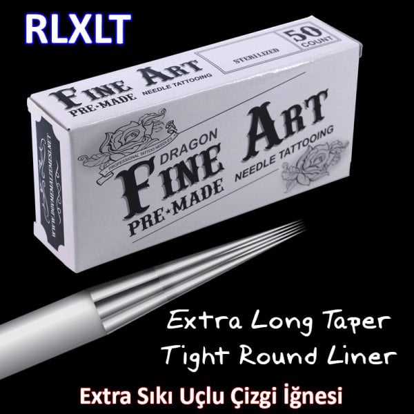 RLXLT Extra İnce Çizgi İçin Extra Tight Round Liner Long Taper Dragon Fine Art Dövme İğnesi