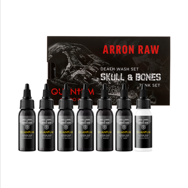 Quantum Arron Raw Skull & Bones Gray Wash Full Set 1 oz 30 ml Gölge Dövme Boyası Seti