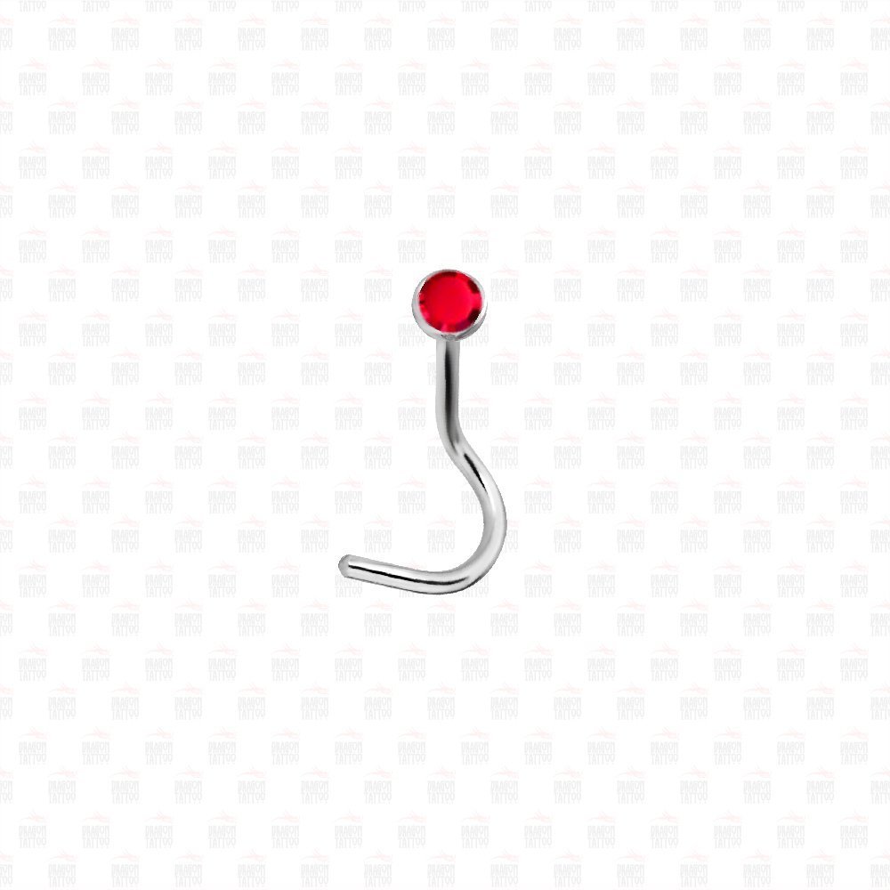 Surgical Steel Thin Red Nose Speed Up Stone - Piercing