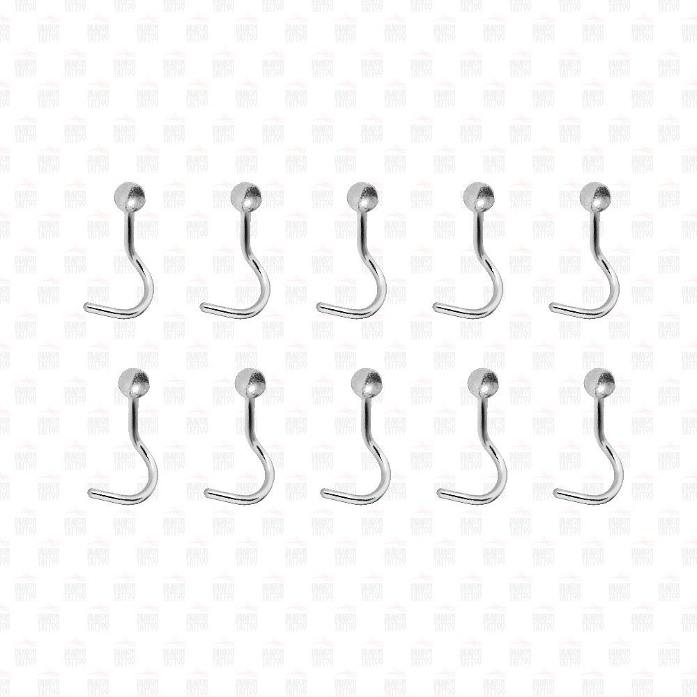 10 Piece Surgical Steel Thin Tube Speed Up Nose - Piercing