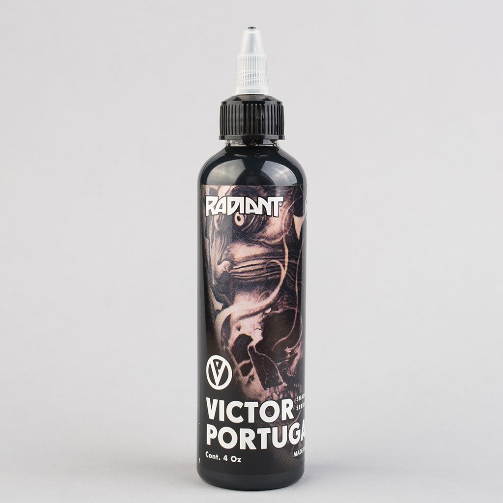 Radiant Victor Portugal V4 Siyah Açık Gölge Boyası 4 oz 120 ml Dövme Boyası