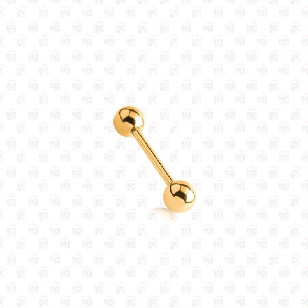 Yellow Gold Surgical Steel Tongue Piercing
