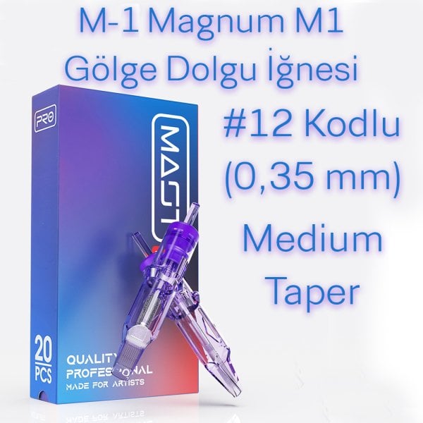 Mast Pro #12 Kodlu M-1 Magnum M1 Medium Taper Cartridge Kartuş Dövme Dolgu ve Gölge İğneleri