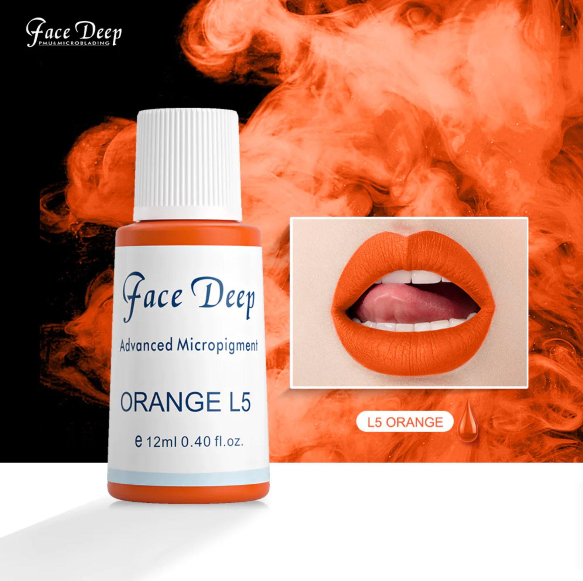 Face Deep L5 Orange Dudak İçin Kalıcı Makyaj Boyası 12 ml