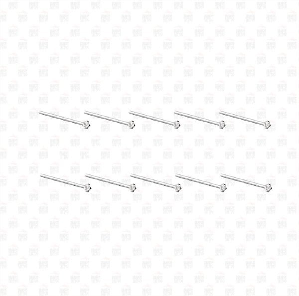 10 Piece Surgical Steel Thin White Stone Nose Speed Up - Piercing