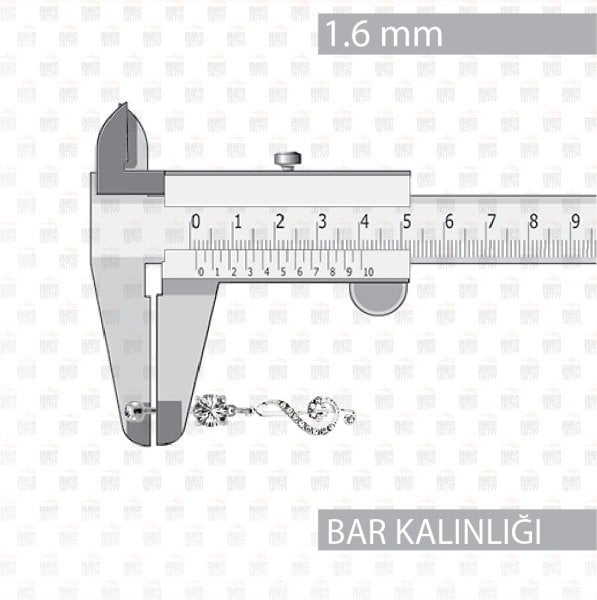 5 Adet Cerrahi Çelik Sallantılı Sol Anahtarı Göbek Piercing