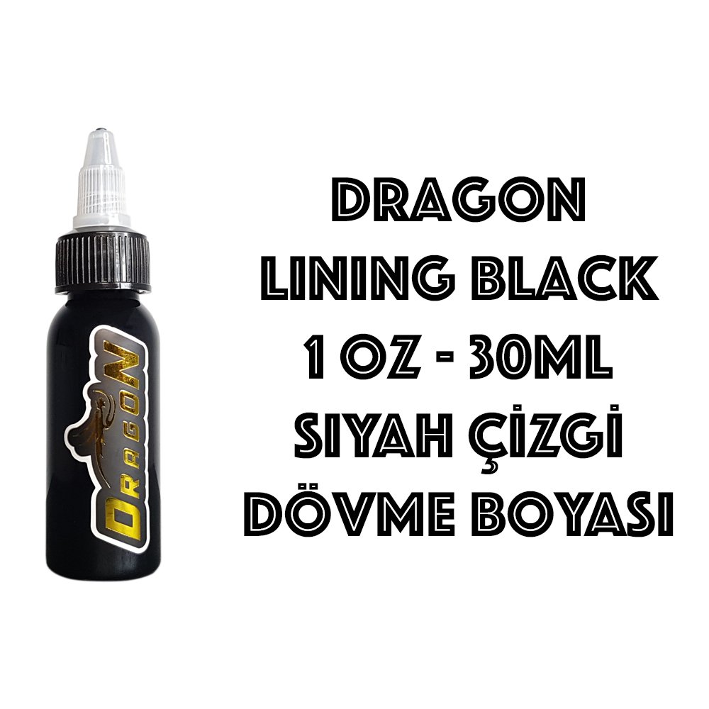 Dragon Lining Black 1 oz 30 ml Siyah Çizgi Dövme Boyası
