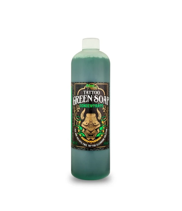 Aloe Tattoo Green Soap 500 ml Konsantre Dövme Temizleme Sıvısı Yeşil Sabun