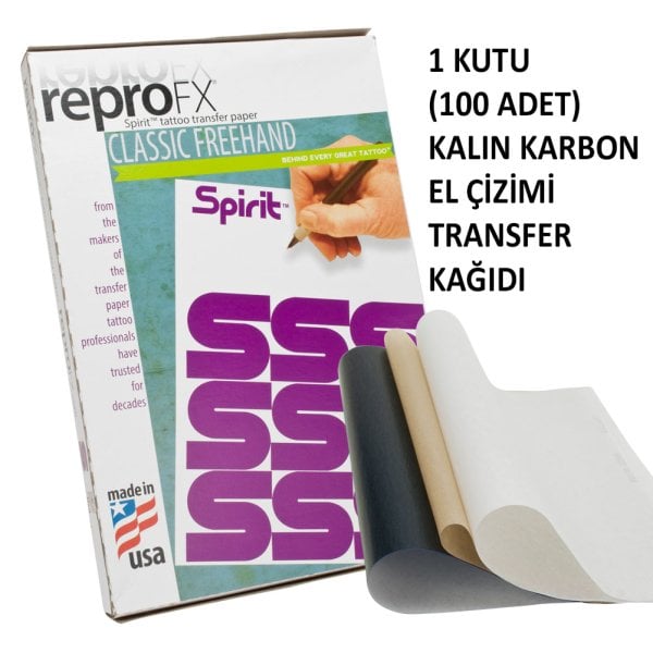 BEYAZ El Çizimi Kalın Karbon Spirit USA Freehand Transfer Kopya Kâğıdı (Kutu 100 Adet)