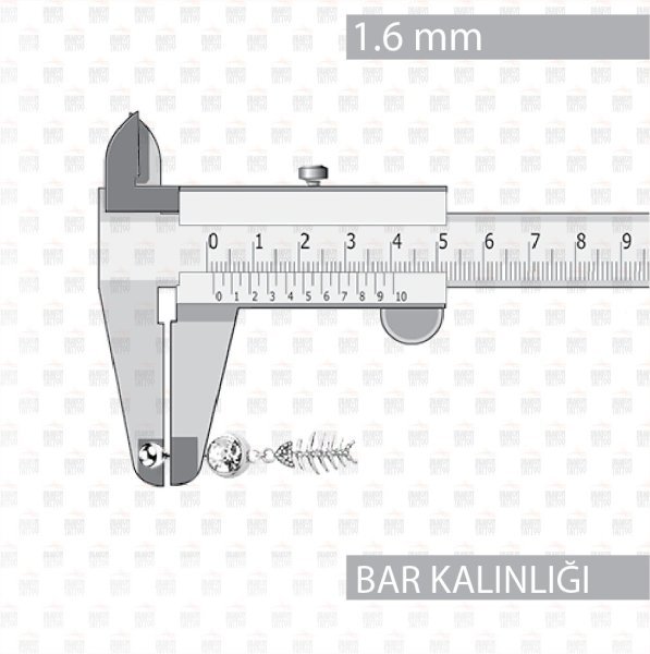 5 Adet Cerrahi Çelik Sallantılı Fish Bone - Balık Göbek Piercing