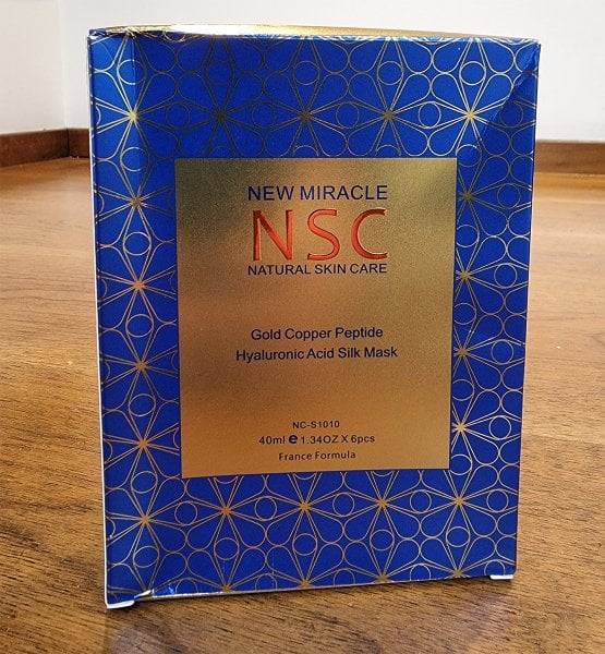New Miracle NSC Gold Copper Peptide Hyaluronic Acid Silk Mask Altın Bakır Peptit Maske 40ml x 6 paket