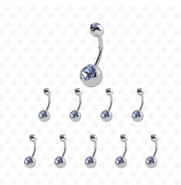10 Pcs Sterling Surgical Steel Belly Piercing