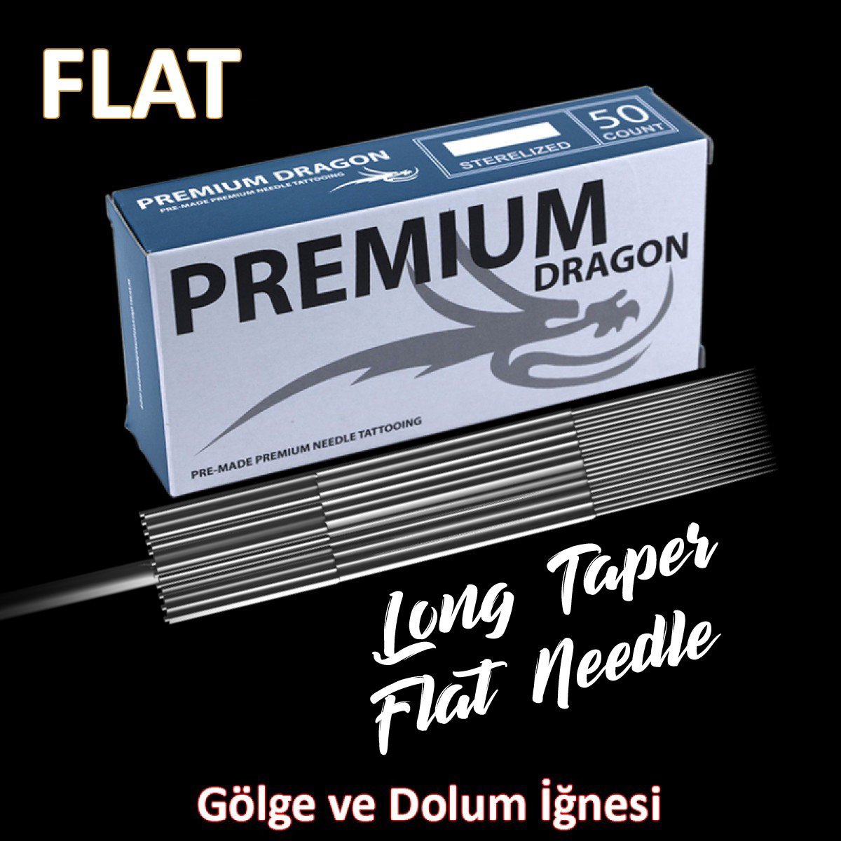 Dragon Premium V.2 FLT FLAT Gölge ve Dolum İçin Dövme İğnesi