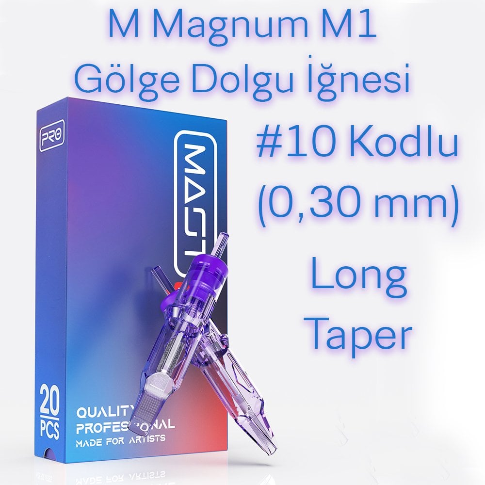 Mast Pro #10 Kodlu M Magnum M1 Long Taper Cartridge Kartuş Dövme Dolgu ve Gölge İğneleri