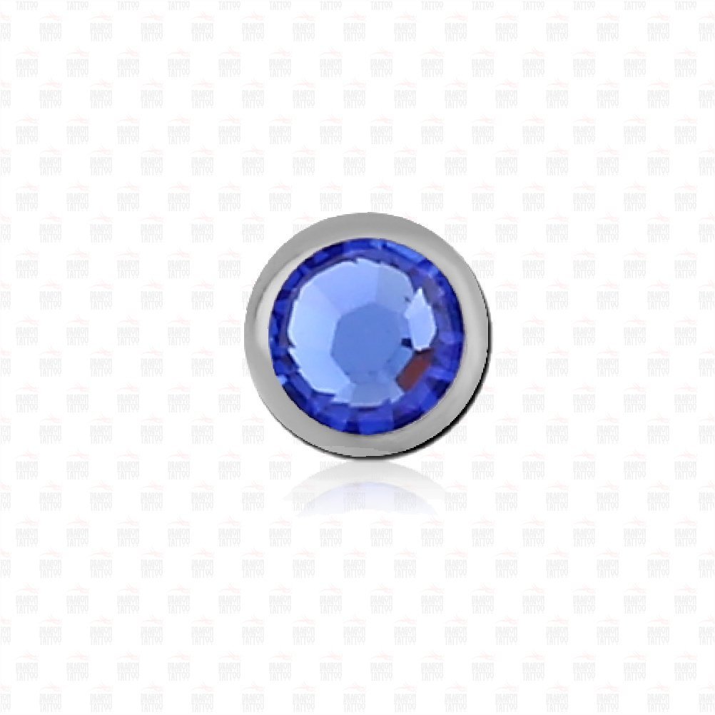 Cerrahi Çelik 1.6 mm Bar Topu Mavi Taşlı