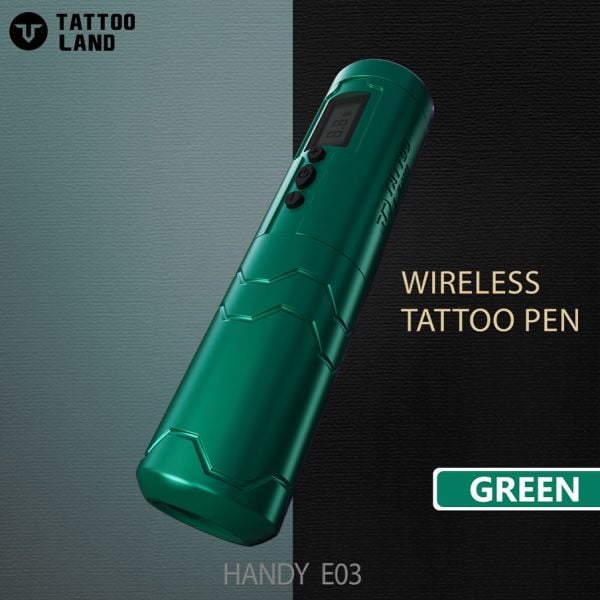 Tattoo Land Handy E03 Kablosuz Şarj Edilebilir Pilli Bataryalı Rotary Pen Dövme Makinesi 3,5mm Stroke