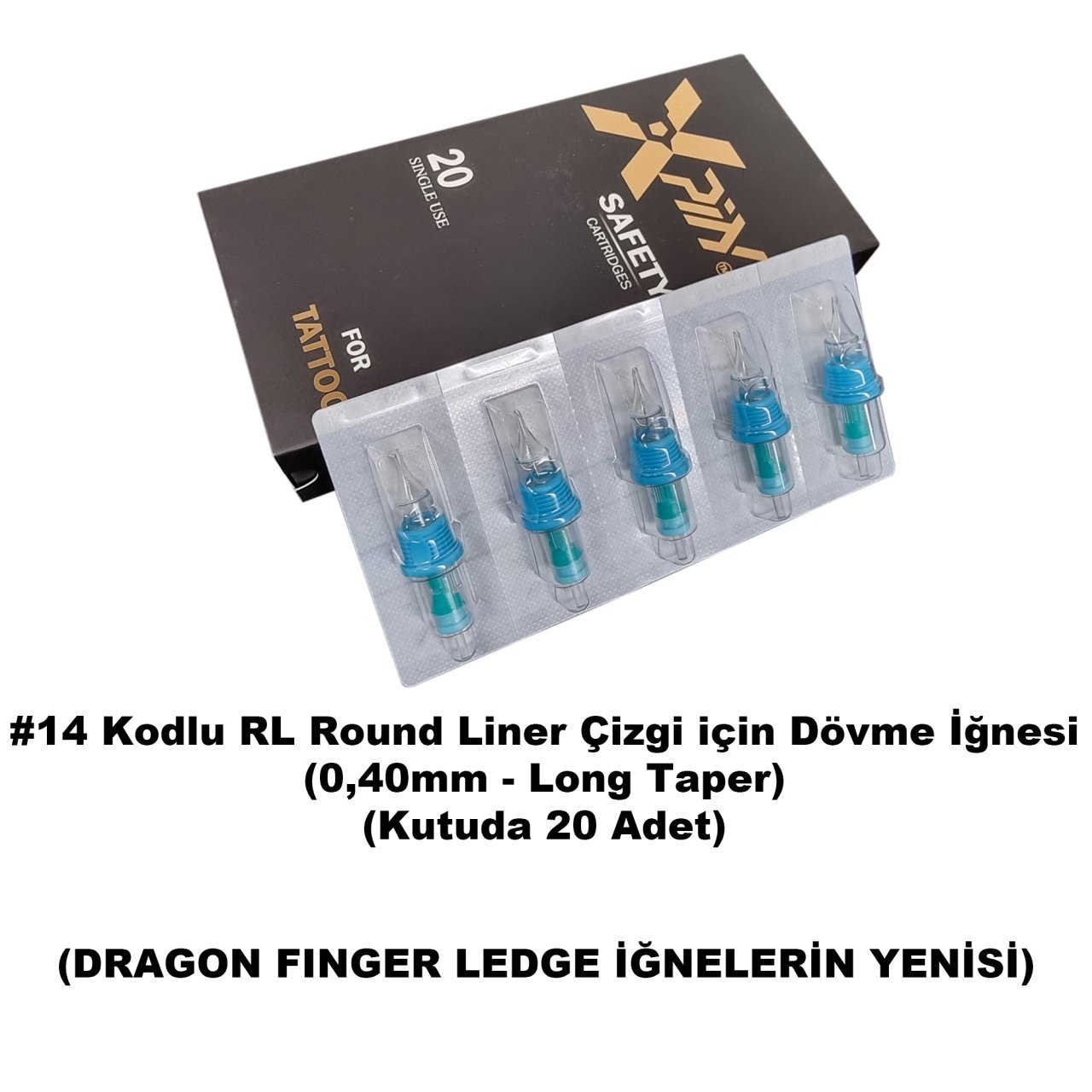 Dragon Xpin Finger Ledge #14 Kodlu RL Kartuş Dövme İğnesi Çizgi İçin Cartridge İğne