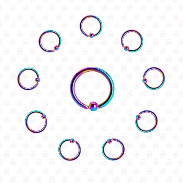 Community 10 stuks Multicolor Ring Piercing Chirurgisch Staal
