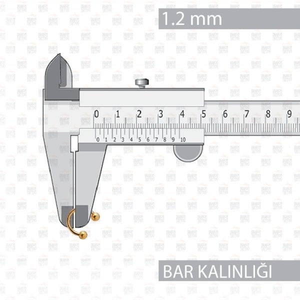 10 Adet Cerrahi Çelik Çift Toplu Altın Sarısı Halka Piercing