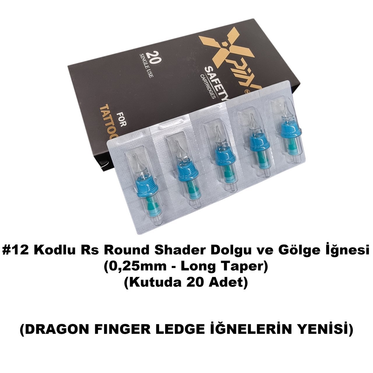 Dragon Xpin Finger Ledge #12 Kodlu RS Kartuş Dövme İğnesi Gölge ve Dolgu İçin Cartridge İğne