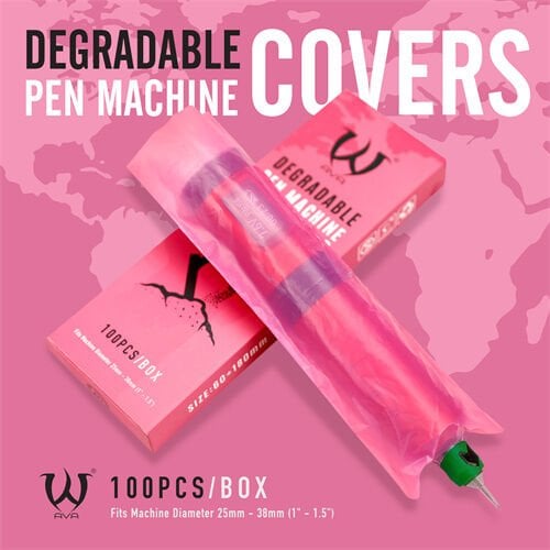 Ava Pen Kalem Tipi Dövme Makine Steril Poşeti Pembe 100 Adetli Paket