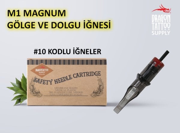 Dragon #10 Kodlu M1 Magnum Kartuş Dövme İğnesi Gölge ve Dolgu İçin Cartridge İğne