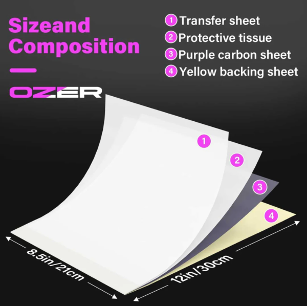 Ozer Termal Yazıcıya Özel Thermal Transfer Kağıdı A4 Boyutunda 1 Kutu - 50 Adet
