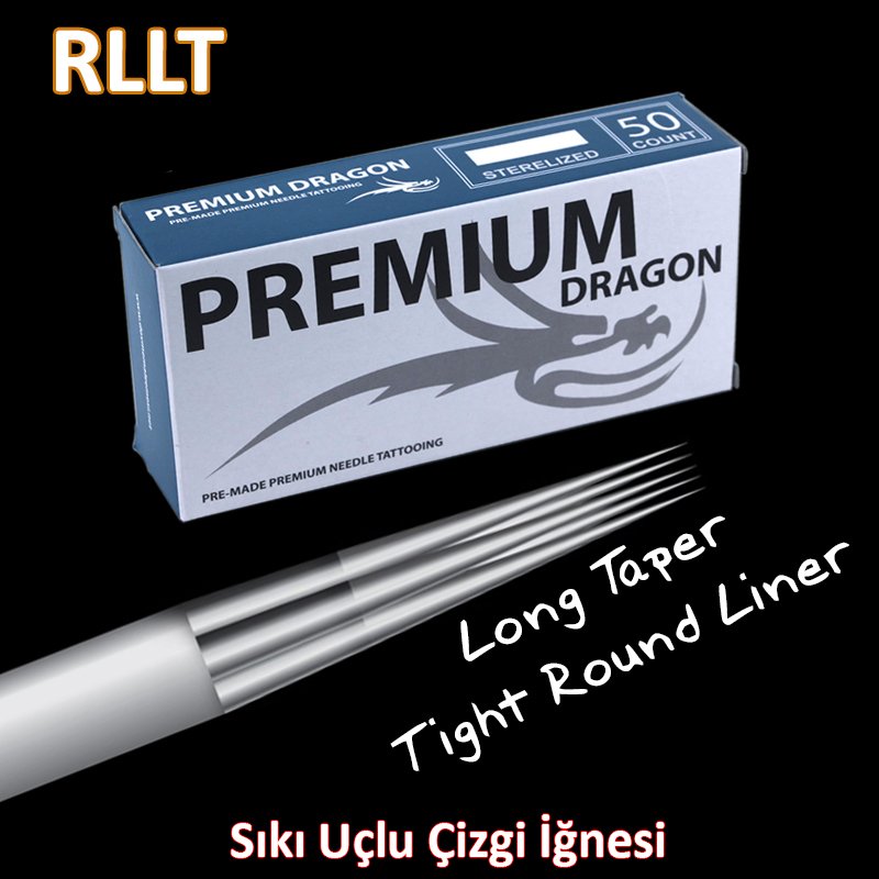 Dragon Premium V.2 RLLT Round Liner Long Taper İnce Çizgi İçin Dövme İğnesi